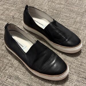 Johnston & Murphy Black Leather Slip-On Loafers